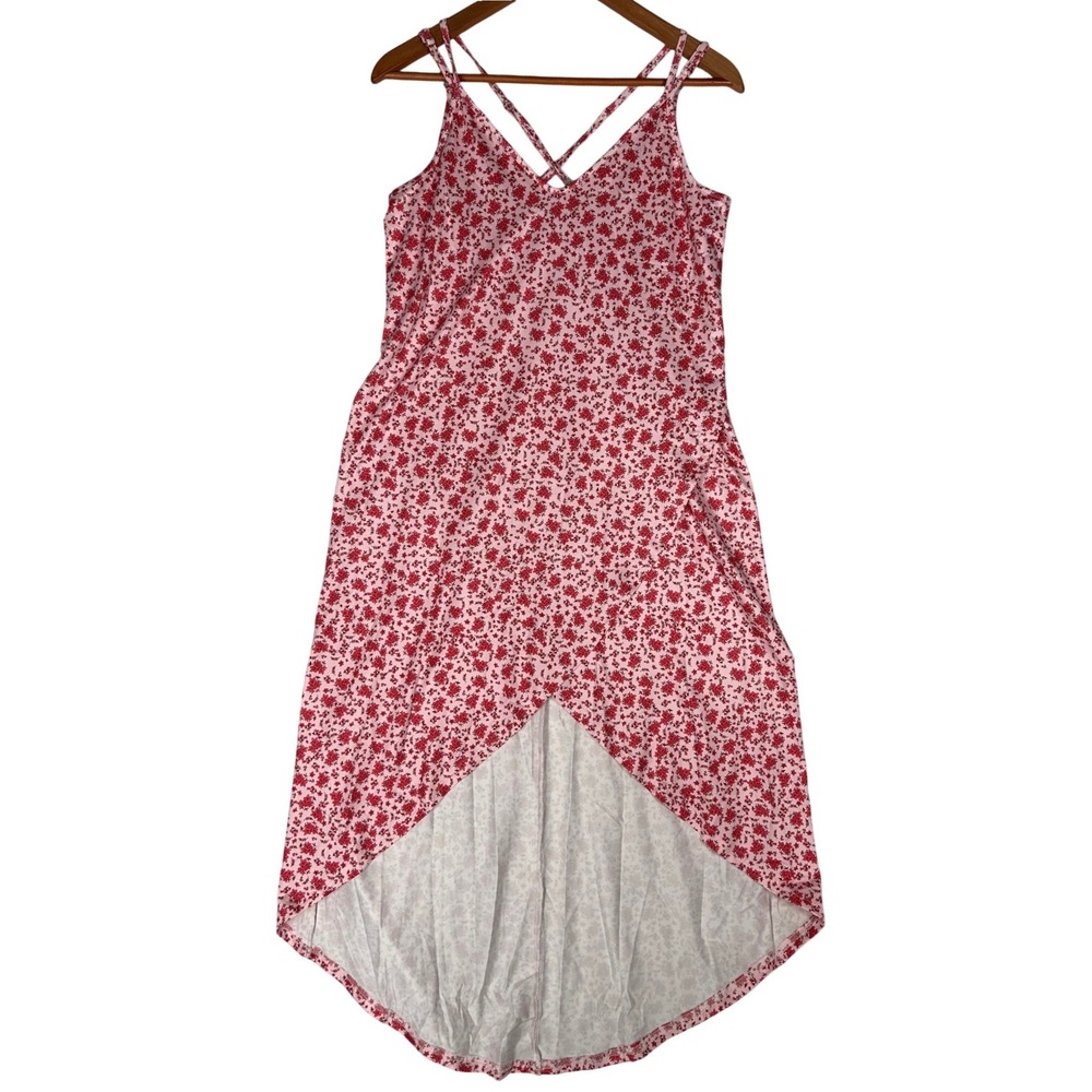 KOJOOIN Safflower Floral Print High Low Dress Spaghetti Straps Womens S NWOT